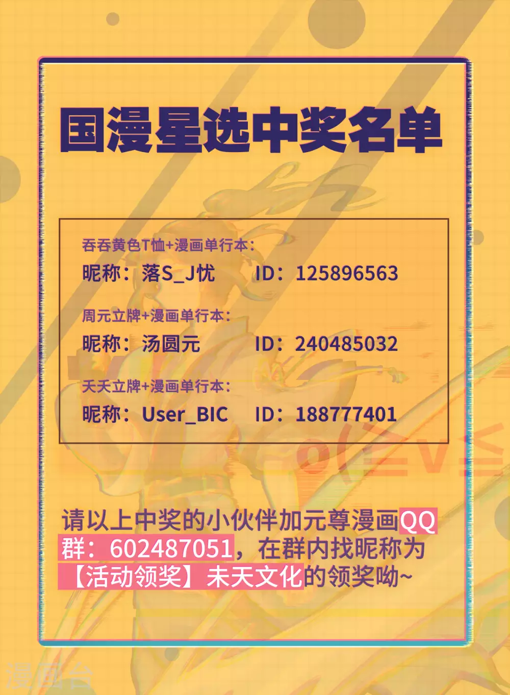 活动05 国漫星选中奖名单0