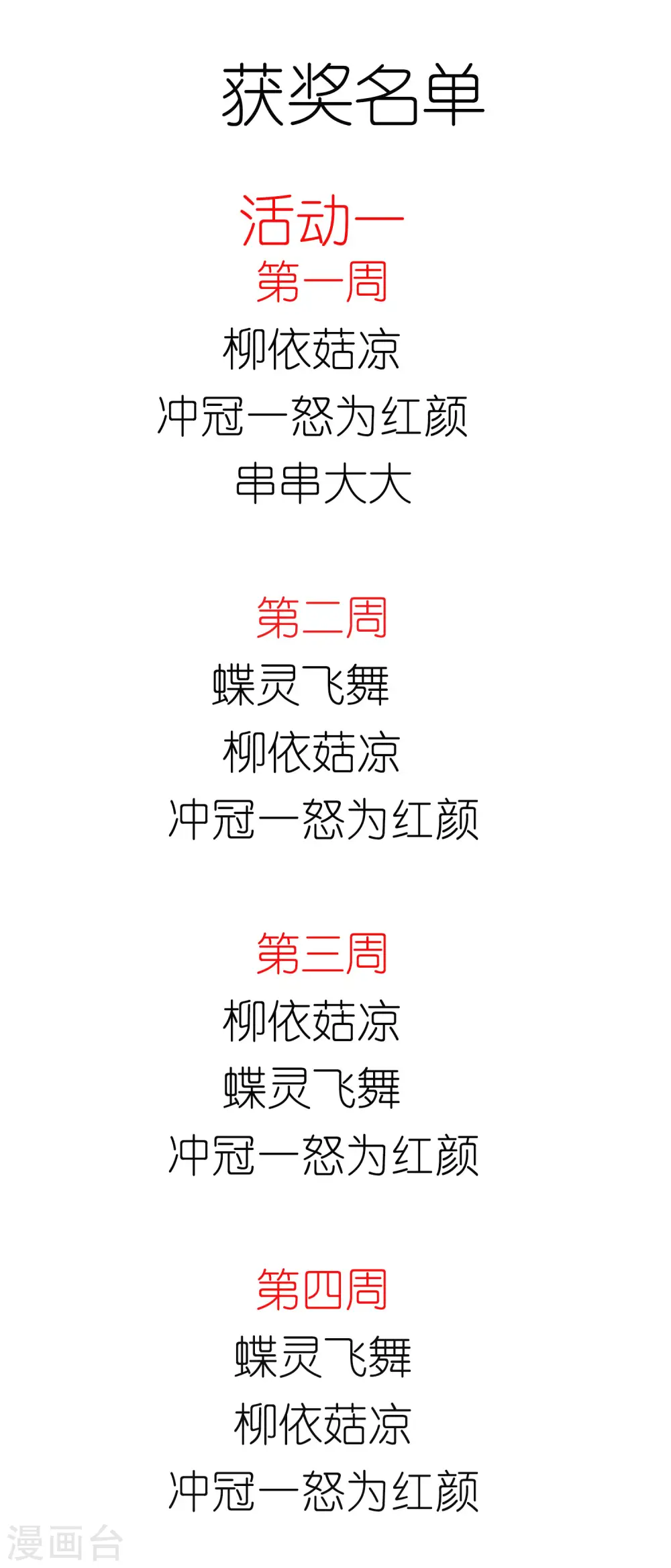 1月30日获奖名单0