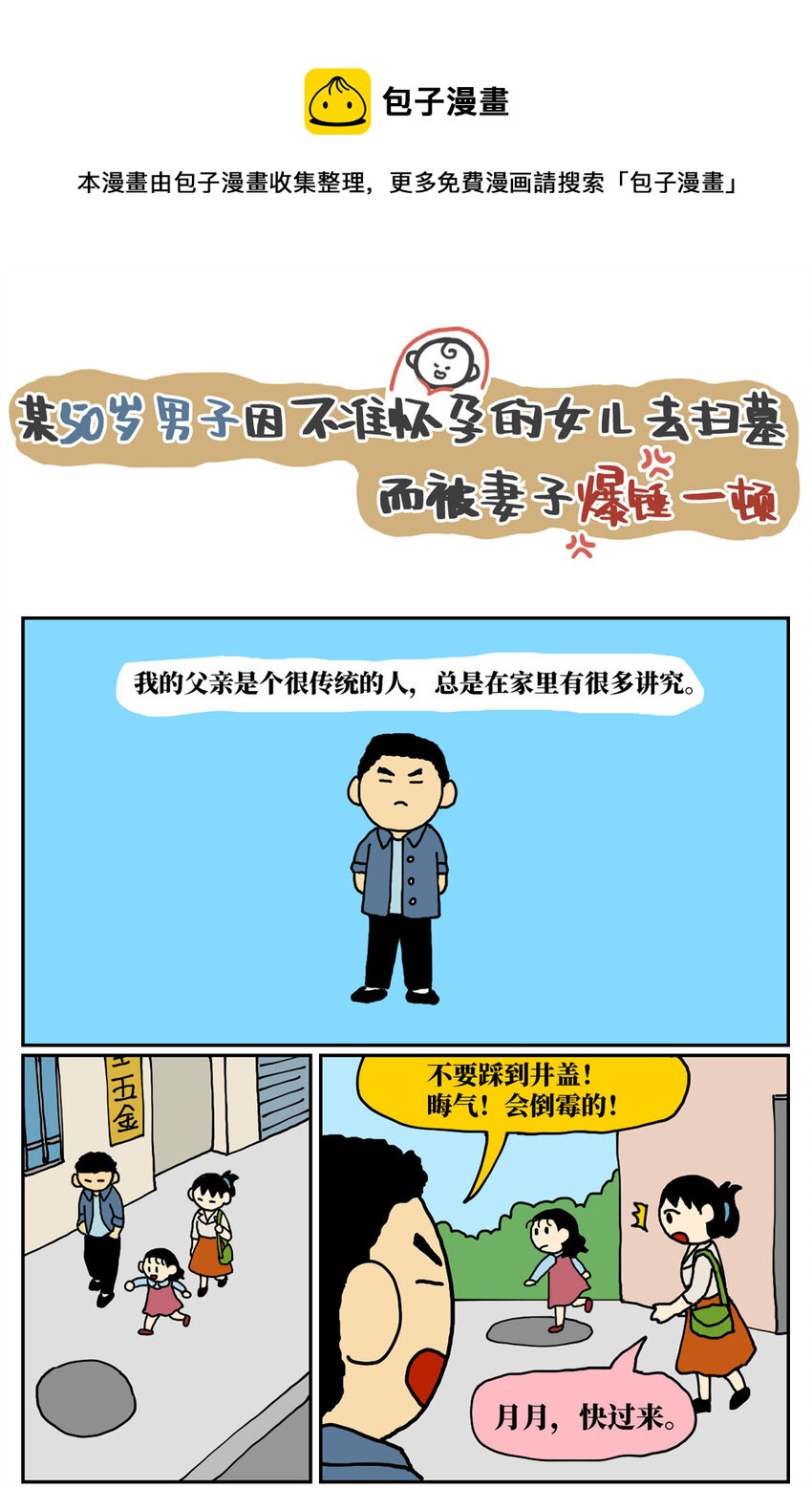 06 某50岁男子因不准怀孕的女儿去扫墓而被妻子爆锤一顿0