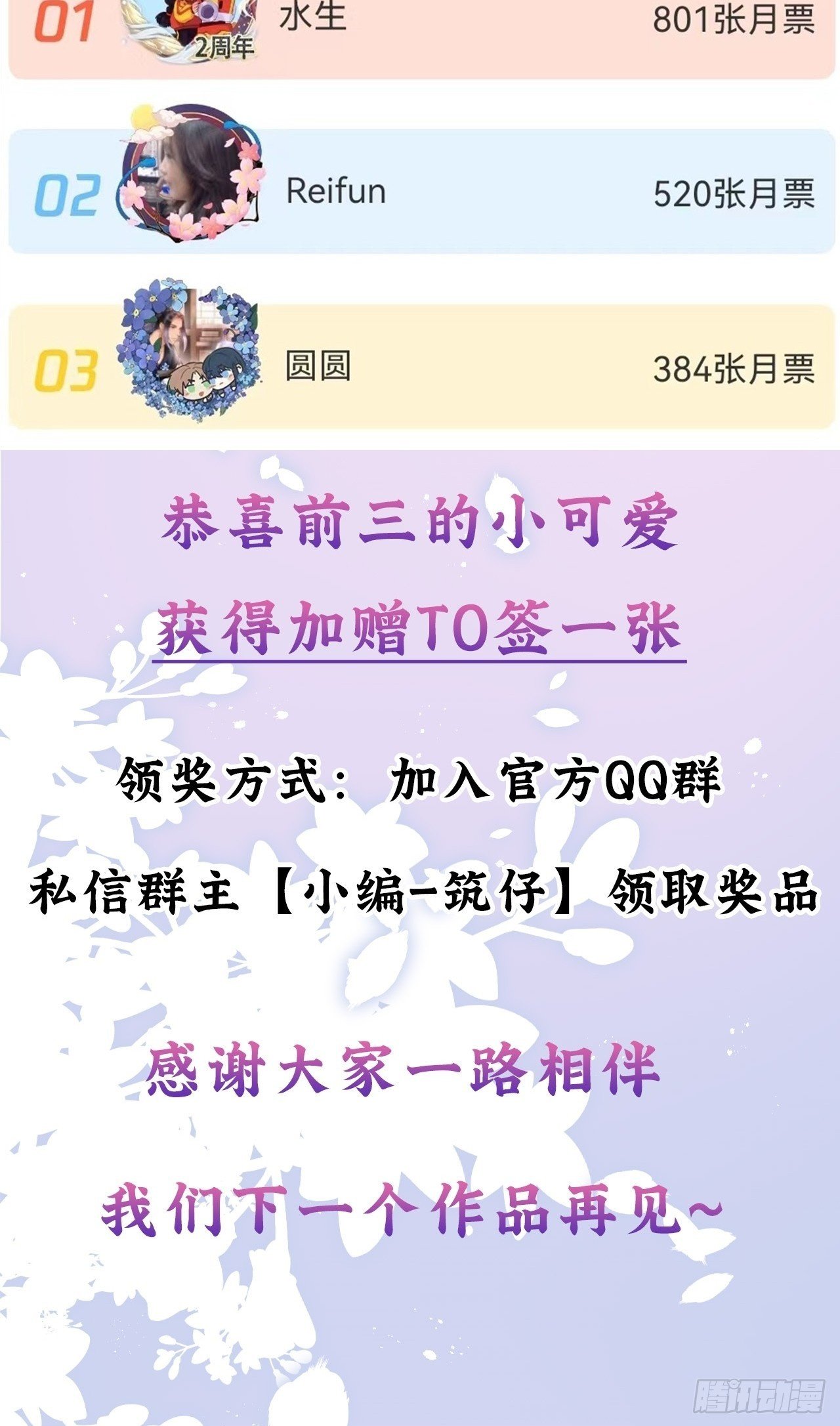 获奖名单公布3