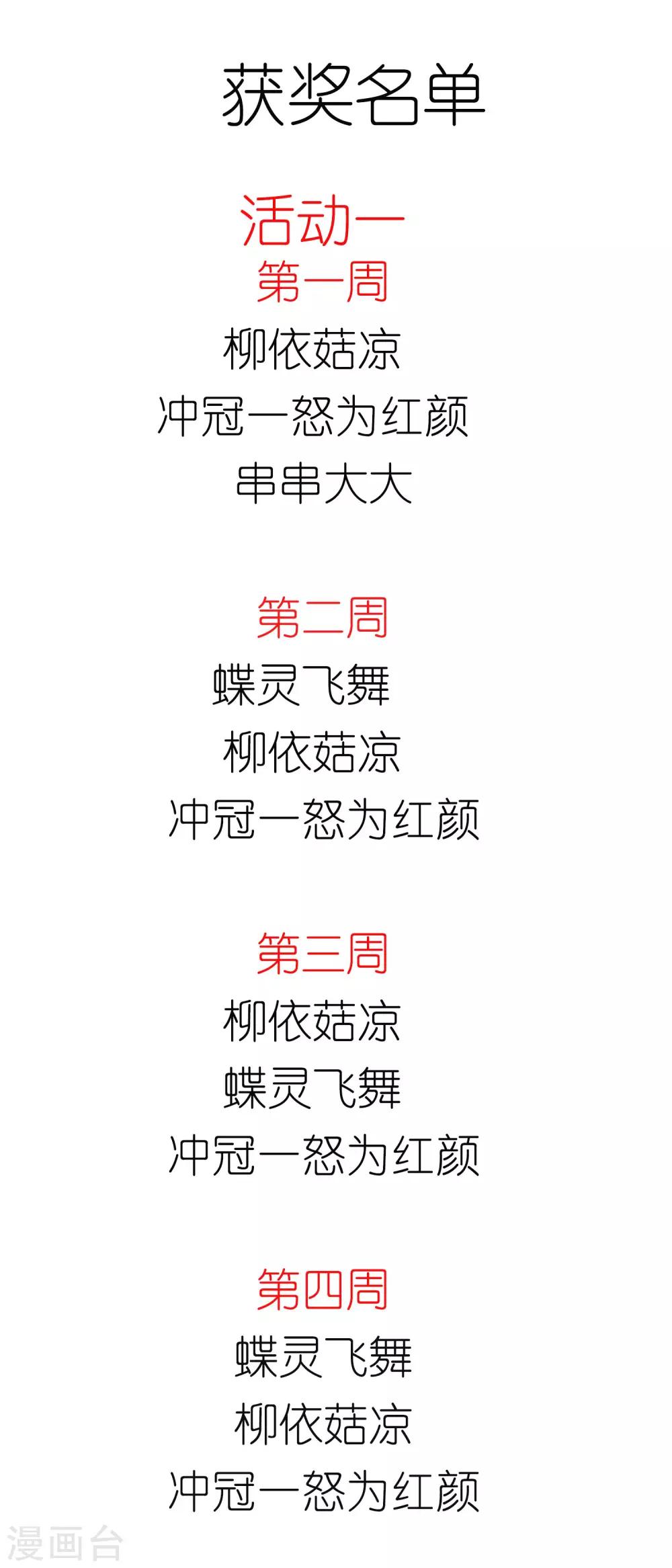1月30日获奖名单0